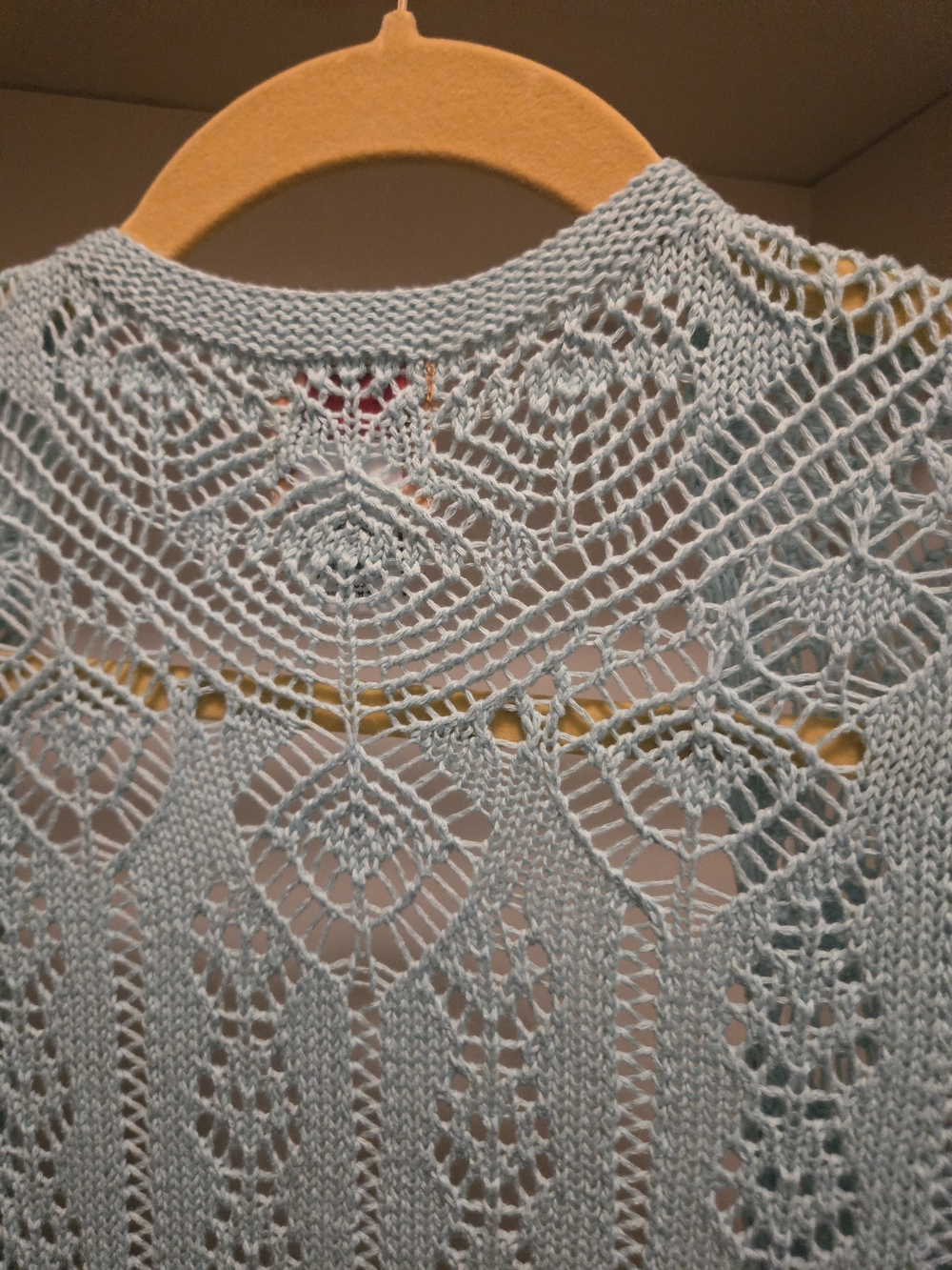 Ruby Rd. Light Aqua Openwork Knit Cardigan - Picture 4 of 5